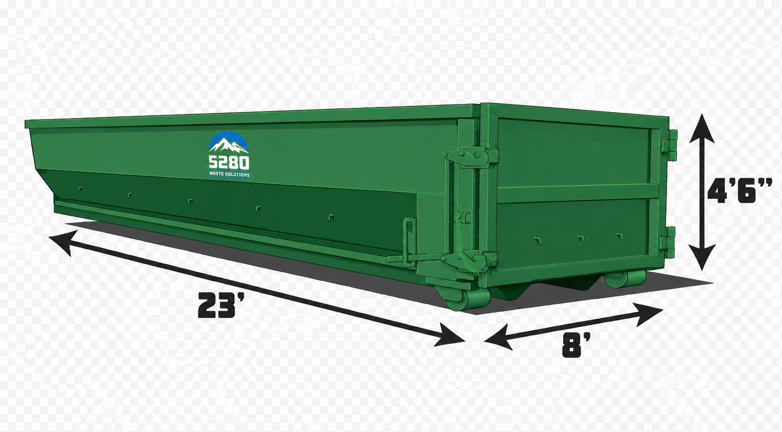 20 yard dumpster placed in tight driveway space in Denver