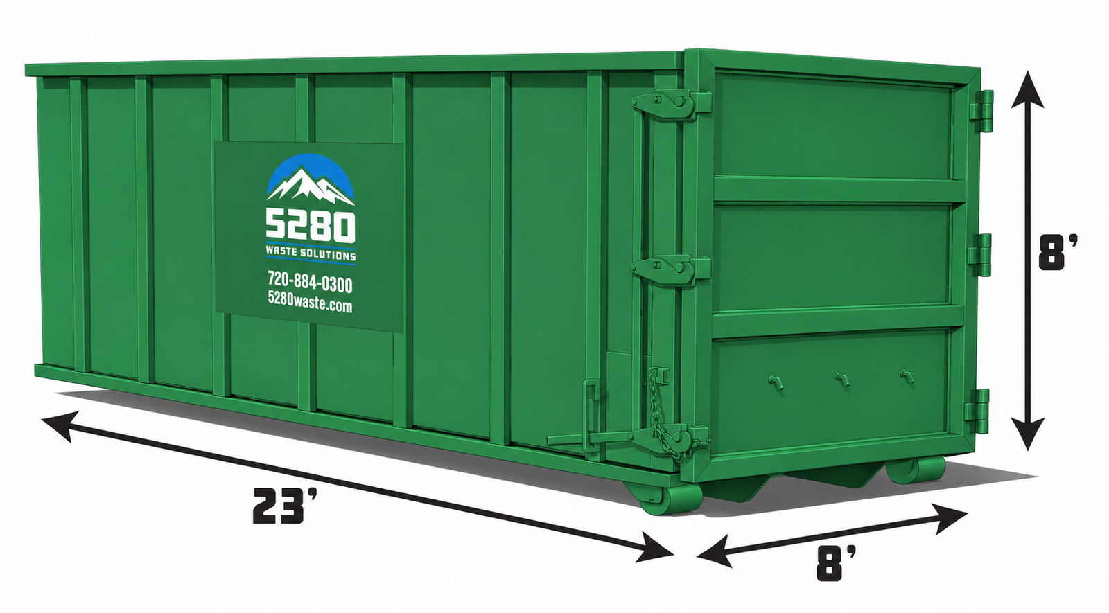 40 yard roll-off dumpster on large construction site in Denver, CO